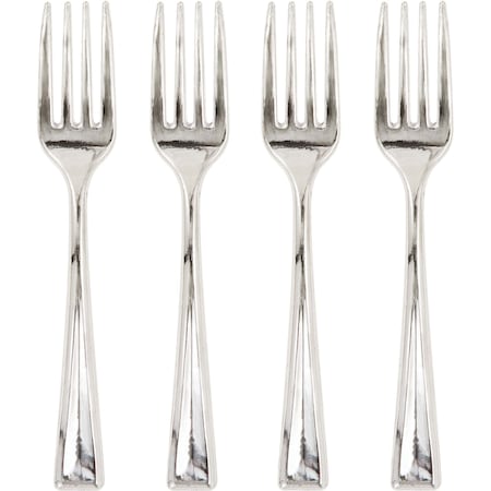 Sensations Metallic Silver Mini Forks Boxed, 4", 288PK 051923